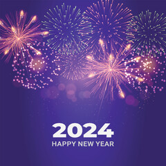 Happy New Year 2024 Purple Design