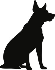 Dog Silhouette graphic design black with white background breed husky puppy golden retriever bulldog german shepard border collie york