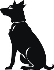 A detailed animal silhouette of a pet dog - obrazy, fototapety, plakaty