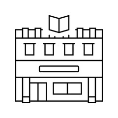 book club shop line icon vector. book club shop sign. isolated contour symbol black illustration