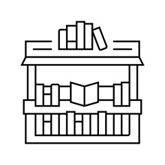 bookstall shop line icon vector. bookstall shop sign. isolated contour symbol black illustration