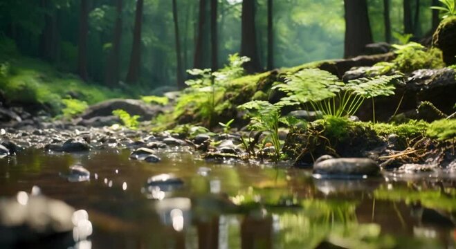 lily grass at the edge of the water footage