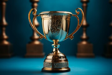 Fototapeta na wymiar champion Award trophy cup winner concept
