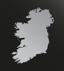 Vector map Ireland silver material, Europe country