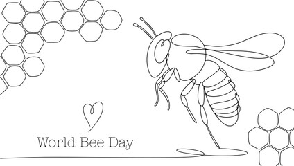 Bee. Honeycombs. One line