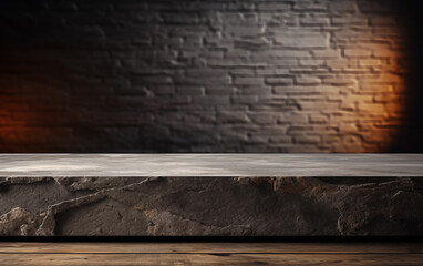 Rock stone podium pedestal empty display product presentation Generated AI