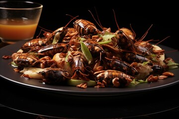 A high-end dish of cockroaches, pushing the boundaries of modern cuisine