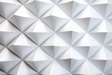 White geometric background with triangular pyramids on the surface