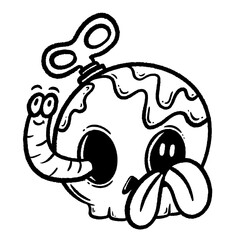 svg outline rainbow skulls pcsk studio stock element