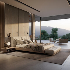 Bedroom in a modern house