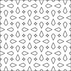 Figures from lines.Black pattern on white wallpaper for web page, textures, card, poster, fabric, textile. Abstract background.Repeating background image.White texture. Lines form shapes.