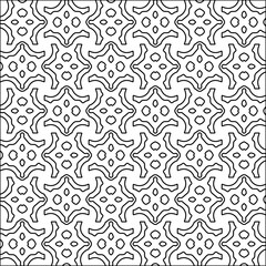 Figures from lines.Black pattern on white wallpaper for web page, textures, card, poster, fabric, textile. Abstract background.Repeating background image.White texture. Lines form shapes.