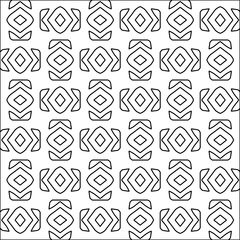 Figures from lines.Black pattern on white wallpaper for web page, textures, card, poster, fabric, textile. Abstract background.Repeating background image.White texture. Lines form shapes.