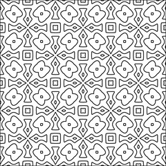 Figures from lines.Black pattern on white wallpaper for web page, textures, card, poster, fabric, textile. Abstract background.Repeating background image.White texture. Lines form shapes.