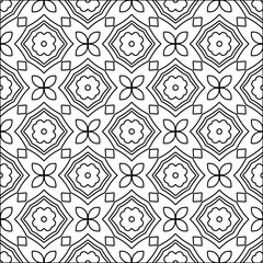 Figures from lines.Black pattern on white wallpaper for web page, textures, card, poster, fabric, textile. Abstract background.Repeating background image.White texture. Lines form shapes.
