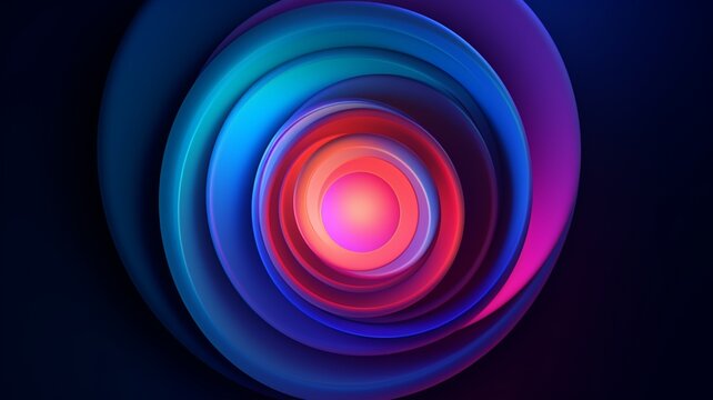 Generative AI Circle pattern dark midnight blue light blue vivid image