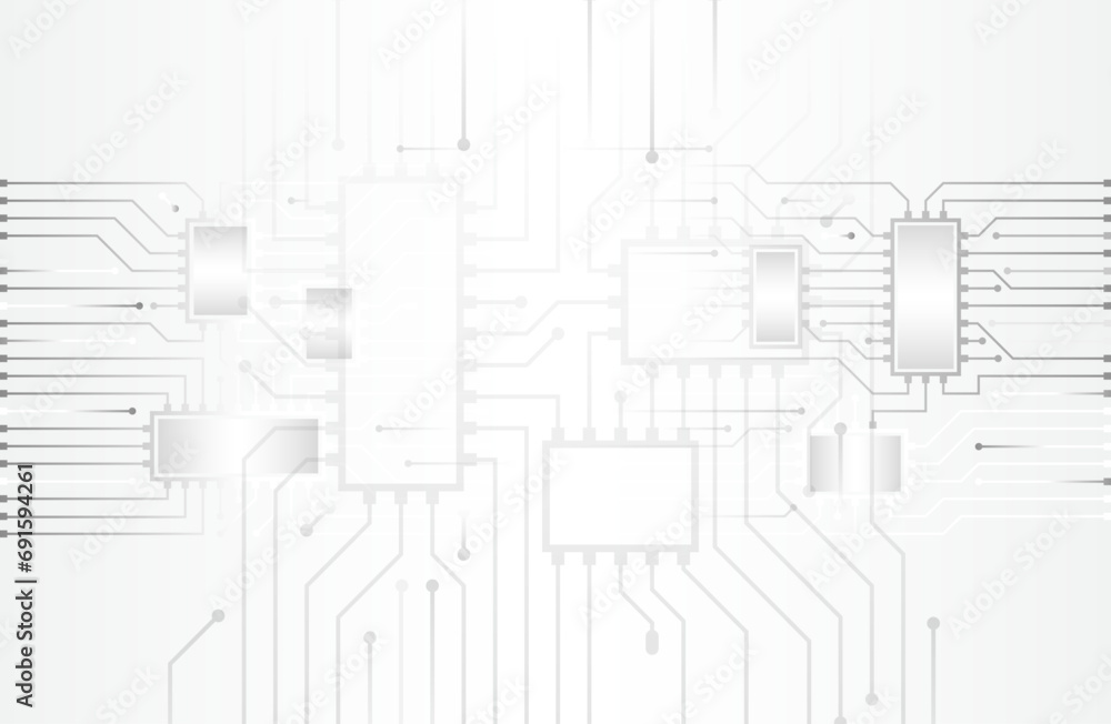 Aufkleber the abstract circuit board is on a grey background. hi-tech digital technology and engineering conce