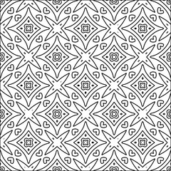 Figures from lines.Black pattern on white wallpaper for web page, textures, card, poster, fabric, textile. Abstract background.Repeating background image.White texture. Lines form shapes.
