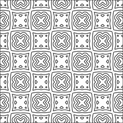 Figures from lines.Black pattern on white wallpaper for web page, textures, card, poster, fabric, textile. Abstract background.Repeating background image.White texture. Lines form shapes.
