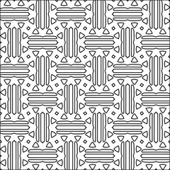 Figures from lines.Black pattern on white wallpaper for web page, textures, card, poster, fabric, textile. Abstract background.Repeating background image.White texture. Lines form shapes.
