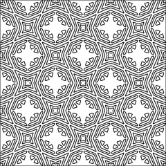 Figures from lines.Black pattern on white wallpaper for web page, textures, card, poster, fabric, textile. Abstract background.Repeating background image.White texture. Lines form shapes.
