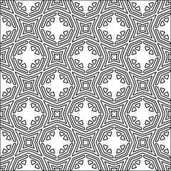 Figures from lines.Black pattern on white wallpaper for web page, textures, card, poster, fabric, textile. Abstract background.Repeating background image.White texture. Lines form shapes.
