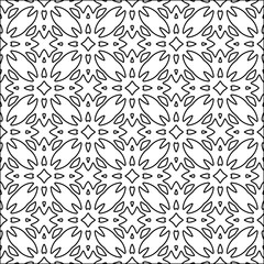 Figures from lines.Black pattern on white wallpaper for web page, textures, card, poster, fabric, textile. Abstract background.Repeating background image.White texture. Lines form shapes.