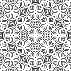 Figures from lines.Black pattern on white wallpaper for web page, textures, card, poster, fabric, textile. Abstract background.Repeating background image.White texture. Lines form shapes.