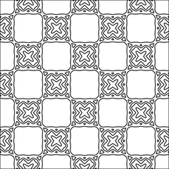 Figures from lines.Black pattern on white wallpaper for web page, textures, card, poster, fabric, textile. Abstract background.Repeating background image.White texture. Lines form shapes.