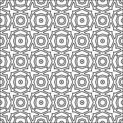 Figures from lines.Black pattern on white wallpaper for web page, textures, card, poster, fabric, textile. Abstract background.Repeating background image.White texture. Lines form shapes.