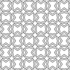 Figures from lines.Black pattern on white wallpaper for web page, textures, card, poster, fabric, textile. Abstract background.Repeating background image.White texture. Lines form shapes.