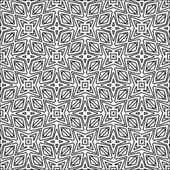 Figures from lines.Black pattern on white wallpaper for web page, textures, card, poster, fabric, textile. Abstract background.Repeating background image.White texture. Lines form shapes.