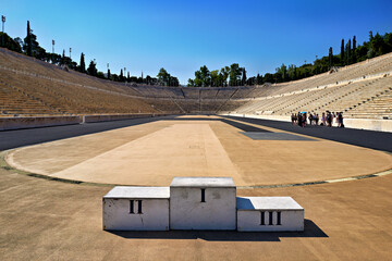 Athens Greece.The Panathenaic Stadium, site of the first modern Olympic games in 1896, now hosting...
