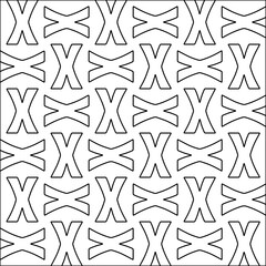 Figures from lines.Black pattern on white wallpaper for web page, textures, card, poster, fabric, textile. Abstract background.Repeating background image.White texture. Lines form shapes.