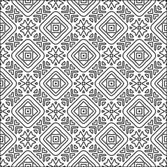 Figures from lines.Black pattern on white wallpaper for web page, textures, card, poster, fabric, textile. Abstract background.Repeating background image.White texture. Lines form shapes.