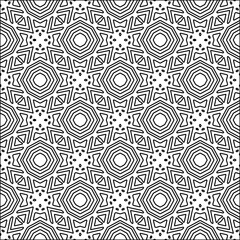 Figures from lines.Black pattern on white wallpaper for web page, textures, card, poster, fabric, textile. Abstract background.Repeating background image.White texture. Lines form shapes.