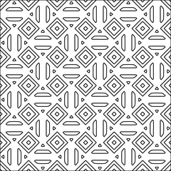 Figures from lines.Black pattern on white wallpaper for web page, textures, card, poster, fabric, textile. Abstract background.Repeating background image.White texture. Lines form shapes.