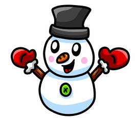 Stylized Adorable Happy Baby Snowman