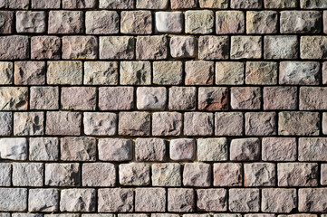 Rough brick blocks of a worn wall, Molenbeek, Brussels Capital, Belgium