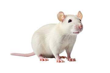 a White mouse, 3/4 view, isolated, and transparent PNG in a Pet-themed, photorealistic illustration. generative ai