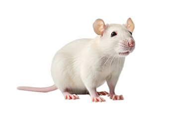 a White mouse, 3/4 view, isolated, and transparent PNG in a Pet-themed, photorealistic illustration. generative ai