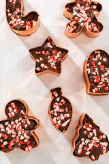 Christmas cookie-cutter peppermint fudge