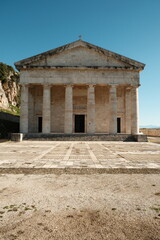 Fototapeta na wymiar ruins of ancient greek temple corfu castle