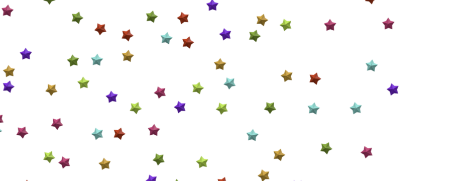 A Shower of Celestial Beauty: 3D Colorful Stars Rain Illustration Bedazzles