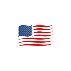 US flag, American flag icon isolated on transparent background