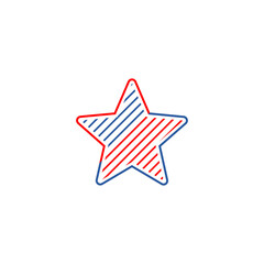 American star icon isolated on transparent background