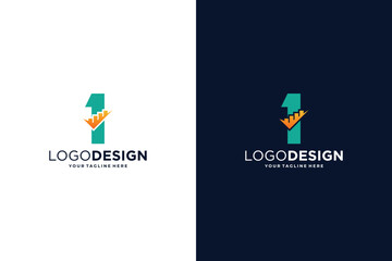Number 1 logo design for marketing, finance, investment and business