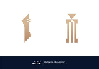 Collection of building architect letter I logo designs.