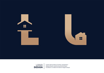 Collection of architectural building letter L logo designs.