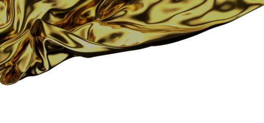 Abstract background of gold wavy silk or satin. 3d
